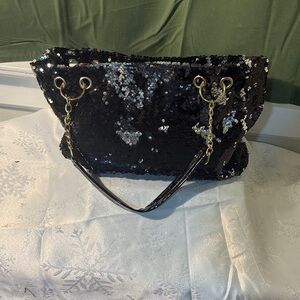 Sequin Black Tote Bag
